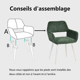 Set of 2 Scandinavian dining room armchairs with beige fabric armrests - Cromwell