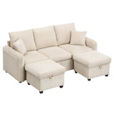 2-seater sofa in beige fabric Scandinavian style - AHBARM