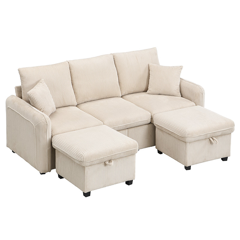 2-seater sofa in beige fabric Scandinavian style - AHBARM