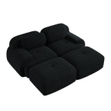 2-Sitzer-Schlafsofa aus dunkelgrauem Stoff mit Seitentaschen, modernes Schlafsofa