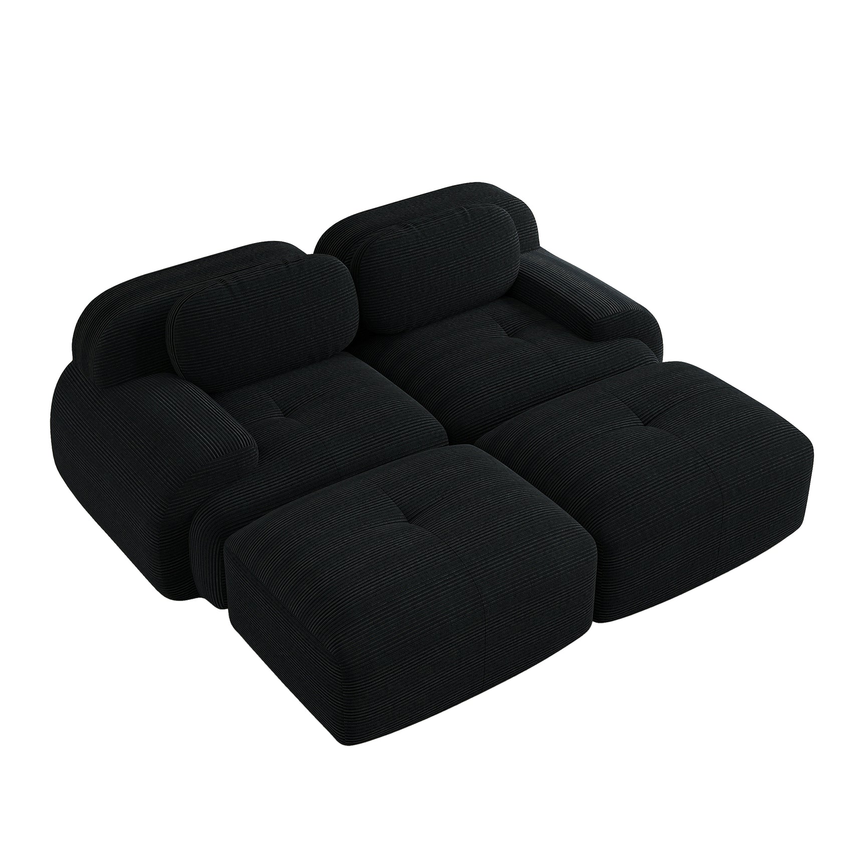 2-Sitzer-Schlafsofa aus dunkelgrauem Stoff mit Seitentaschen, modernes Schlafsofa