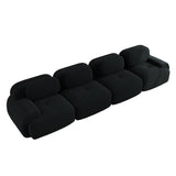 2-seater sofa bed in dark gray fabric with side pockets, modern convertible sofa
