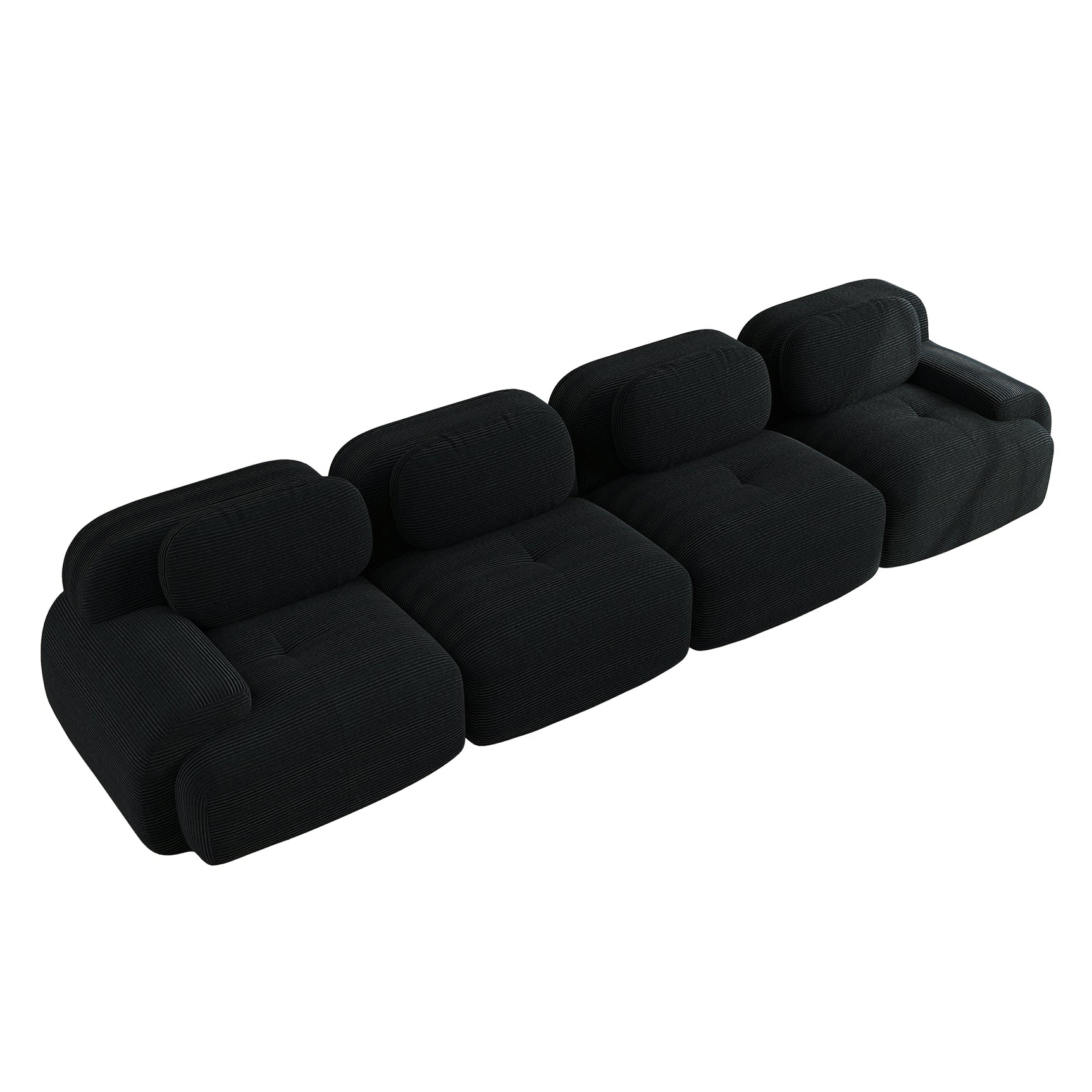 2-seater sofa bed in dark gray fabric with side pockets, modern convertible sofa