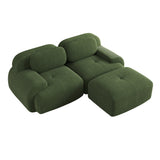 2-Sitzer-Schlafsofa aus dunkelgrauem Stoff mit Seitentaschen, modernes Schlafsofa