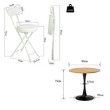 Round Table Table Table Table Timber Ø80 cm with 4 black velvet chairs, modern and comfortable style