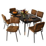 Round Table Table Table Table Timber Ø80 cm with 4 black velvet chairs, modern and comfortable style