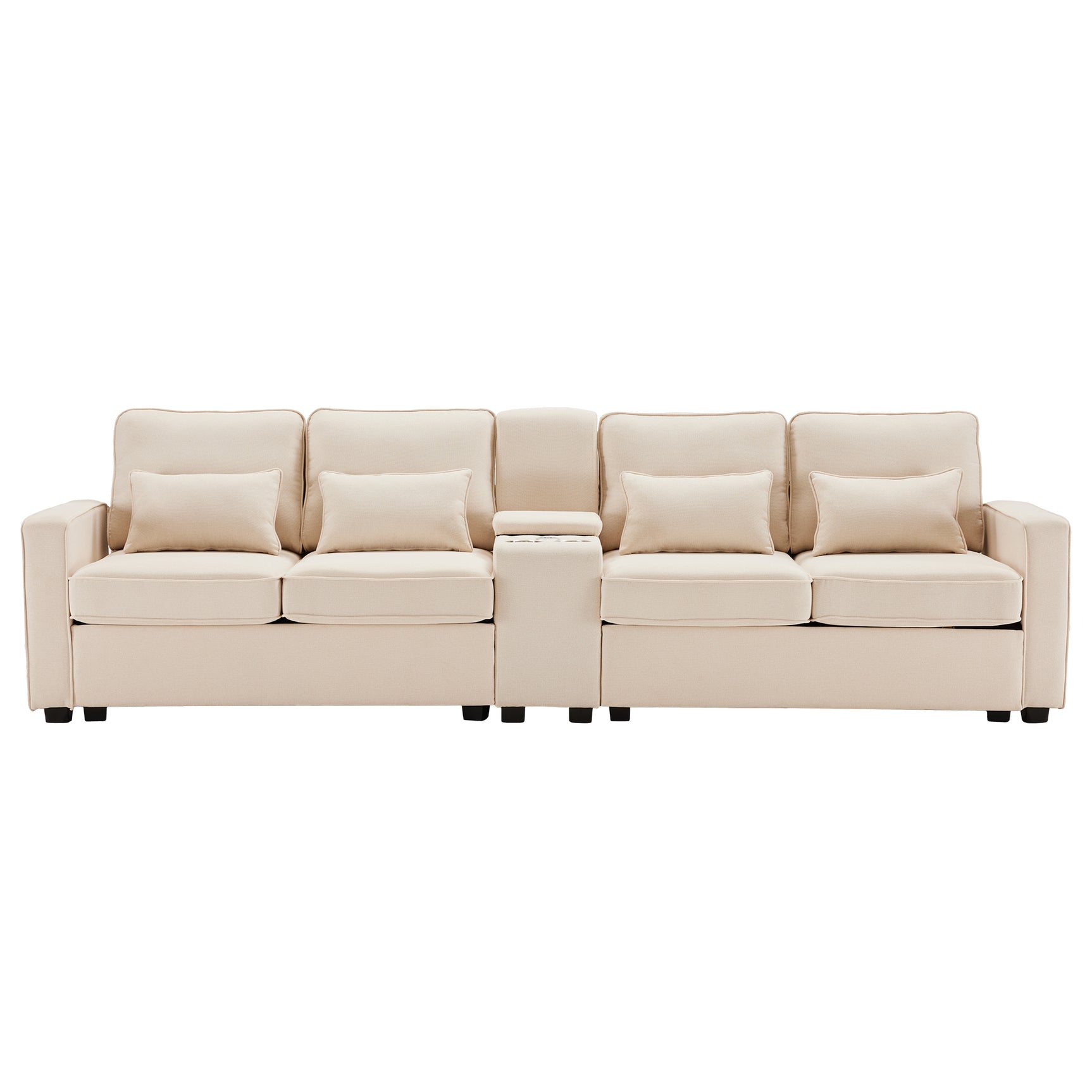 2-seater sofa in beige fabric Scandinavian style - AHBARM