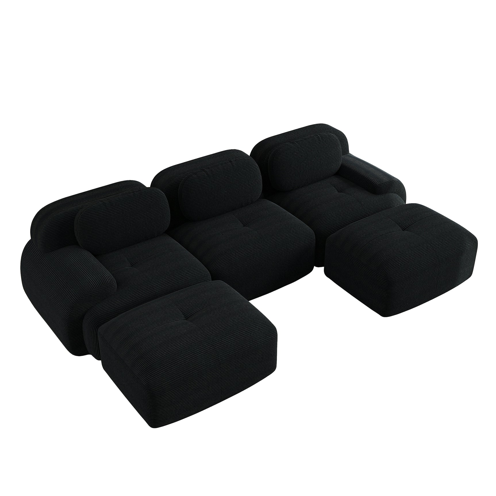 2-seater sofa bed in dark gray fabric with side pockets, modern convertible sofa