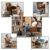 Fauteuil de bureau ergonomique réglable pivotant avec accoudoirs en suédine - THOMASINA