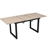 Retro dining table Extensible industrial style in wood - Whalen