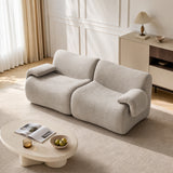 2-Sitzer-Schlafsofa aus dunkelgrauem Stoff mit Seitentaschen, modernes Schlafsofa