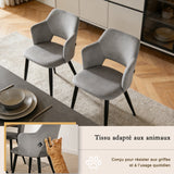 Set of 2 Scandinavian dining rooms with green fabric armrests - Akanji