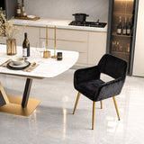 Scandinavian dining chair with black fabric armrests - CROMWELL BLACK Ⅰ