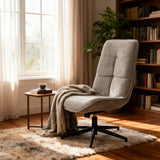 Adjustable leisure armchair in 360 ° swivel crushed caterpillar - Charlotte