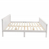 Lit double 140x200 cm en bois massif de pin blanc avec sommier à lattes â€?Design robuste et élégant pour adultes et enfants (sans matelas)