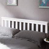Lit double 140x200 cm en bois massif de pin blanc avec sommier à lattes â€?Design robuste et élégant pour adultes et enfants (sans matelas)