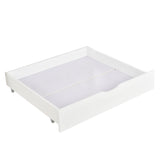 Lit cabane enfant 90x200 cm blanc et bois en bois massif avec sommier à lattes et 2 tiroirs de rangement (sans matelas)
