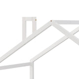 Lit cabane enfant 90x200 cm bois massif blanc avec barrière anti-chute et sommier à lattes