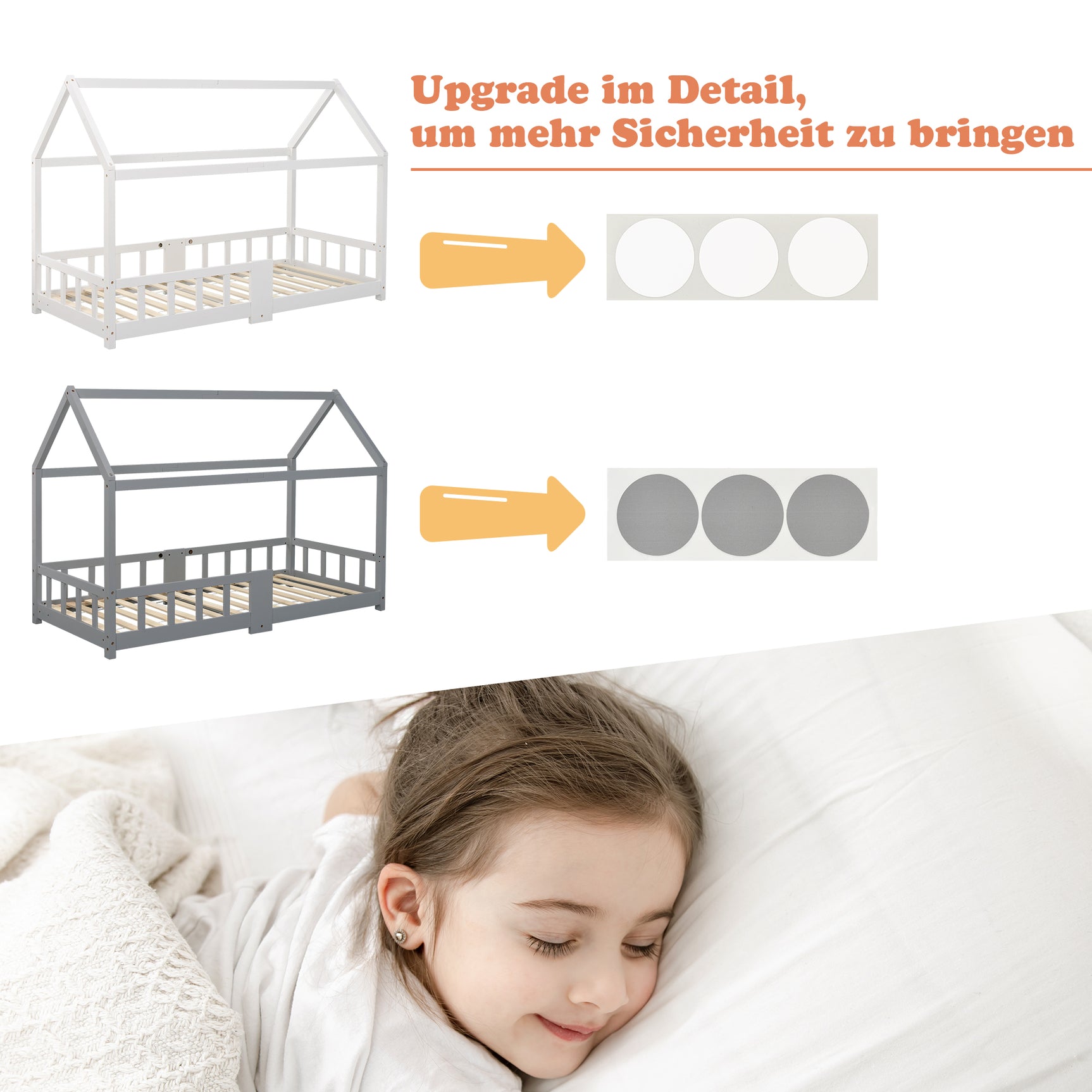 Cabin bed children 90x200 cm Gray in solid wood with blackboard, slatted base and safety barriers, without mattresses