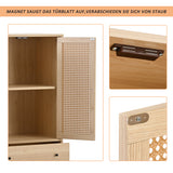 Holzbuffet moderner Stil mit Rattan -Türen und -schubladen - 60 x 40 x 120 cm
