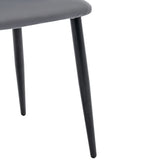 Set of 2 gray velvet dining chairs with diamond pattern backrest, adjustable metal feet and padded seat