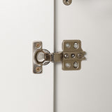 Armoire penderie blanche en panneaux de particules avec 2 portes, 2 tiroirs et tringle de rangement