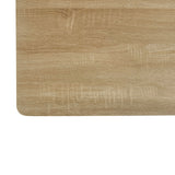 Table à manger rectangulaire en panneaux de particules finition chêne avec quatre pieds robustes
