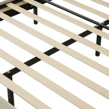 Lit enfant rembourré 90×200 cm avec LED, en lin beige avec tête de lit réglable et sommier à lattes (sans matelas)