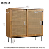 Buffet de cuisine en bois style campagne avec 2 portes coulissantes et étagères réglables â€?100 × 90 × 37 cm