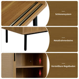 Buffet de cuisine en bois style campagne avec 2 portes coulissantes et étagères réglables â€?100 × 90 × 37 cm