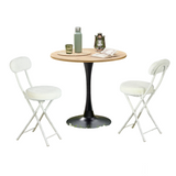 Round Table Table Table Table Timber Ø80 cm with 4 black velvet chairs, modern and comfortable style