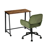 Ensemble avec bureau pliable industriel à roulettes et fauteuil en velours côtelé vert olive âââââââ€?ASCOLI & ROSS