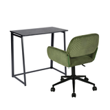 Ensemble bureau pliable en métal noir et fauteuil de bureau en velours côtelé vert olive âââââââ€?ASCOLI & ROSS