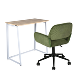Ensemble bureau pliable et fauteuil de bureau en velours côtelé vert olive âââââââ€?ASCOLI & ROSS