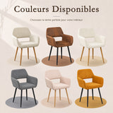 Lot de 4 fauteuils de salle à manger scandinaves avec accoudoirs en velours côtelé gris - CROMWELL CORDUROY