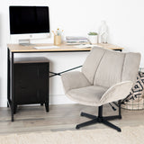 Swivel adjustable leisure chair with gray velvet armrests - Durothil