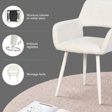 Set of 2 Scandinavian dining room armchairs with beige fabric armrests - Cromwell