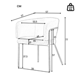 Lot de 6 chaise de loisirs individuelle en imitation de velours de lapin Chaise élégante à quatre pieds en métal beige pour salon chambre à coucher et salle à manger