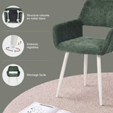 Set of 2 Scandinavian dining room armchairs with beige fabric armrests - Cromwell