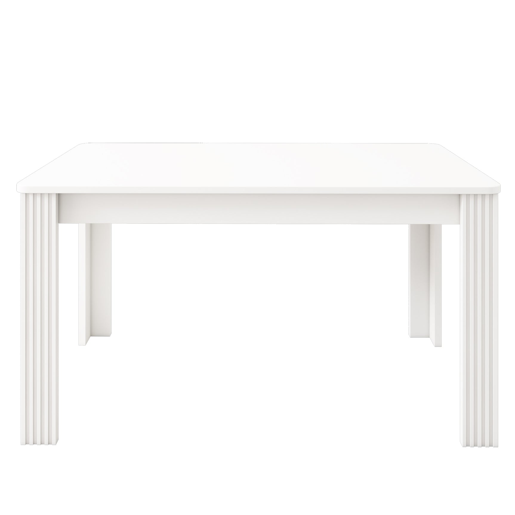 Rectangular dining table in particle panels finish oak with four robust feet