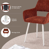 Set of 2 Scandinavian dining room armchairs with beige fabric armrests - Cromwell