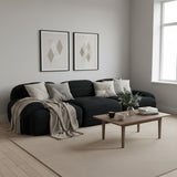 2-seater sofa bed in dark gray fabric with side pockets, modern convertible sofa
