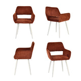 Set of 2 Scandinavian dining room armchairs with beige fabric armrests - Cromwell