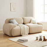 Ensemble de canapés avec accoudoirs incurvés et base antidérapante en tissu velours côtelé doux pour le salon, beige,siège 2