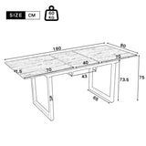 Retro dining table Extensible industrial style in wood - Whalen