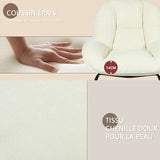 Lot de 2 fauteuil à bascule scandinave en tissu chenille avec accoudoirs pour salon ou chambre à coucher, beige - LITHOPS