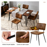 Ensemble table à manger extensible noire et 4 chaises en tissu suédine, style scandinave