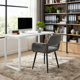 Lot de 4 fauteuils de salle à manger scandinaves avec accoudoirs en velours côtelé gris - CROMWELL CORDUROY