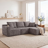 Canapé d’angle modulaire gris 3 place