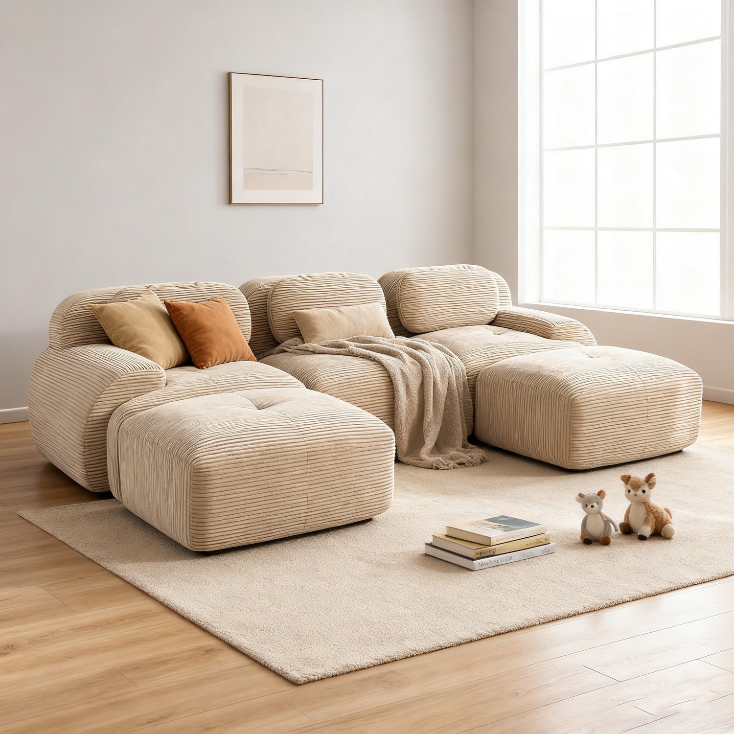 2-seater sofa bed in dark gray fabric with side pockets, modern convertible sofa
